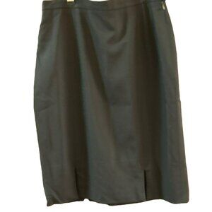 Escada Margaretha Ley Women's Black 100% Wool Pencil Skirt Size 44 Quiet Luxury